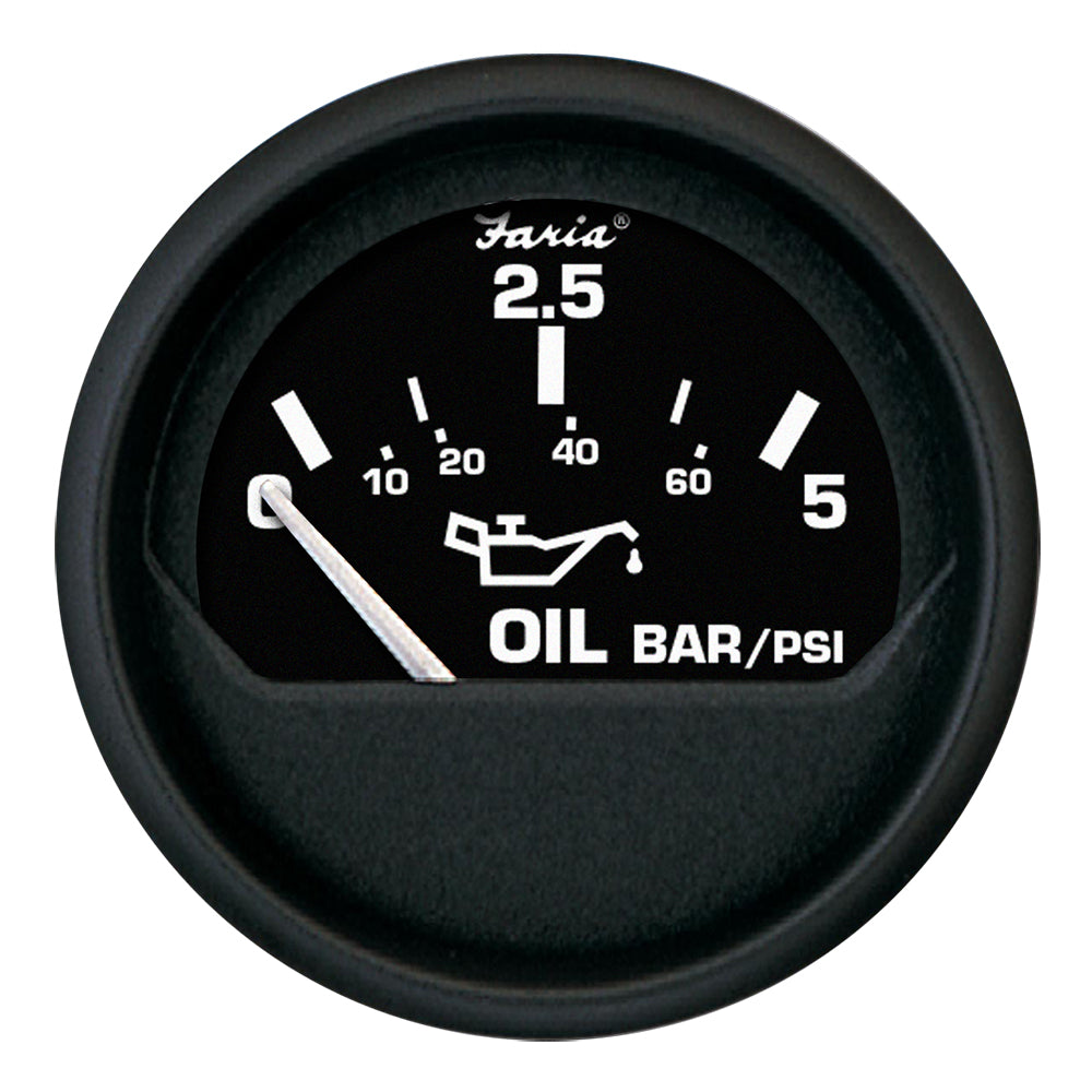 Faria Euro Black 2" Oil Pressure Gauge - Metric (5 Bar)