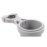 Camco Clamp-On Rail Mounted Cup Holder - Small for Up to 1-1/4" Rail - Grey