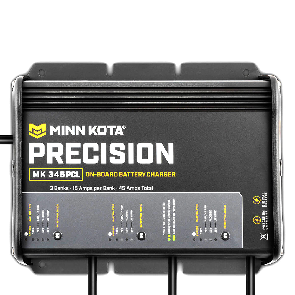 Minn Kota On-Board Precision Charger MK-345 PCL 3 Bank x 15 AMP LI Optimized Charger