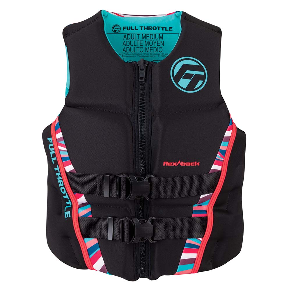 Full Throttle Women's Rapid-Dry Flex-Back Life Jacket - Women's XS - Pink/Black