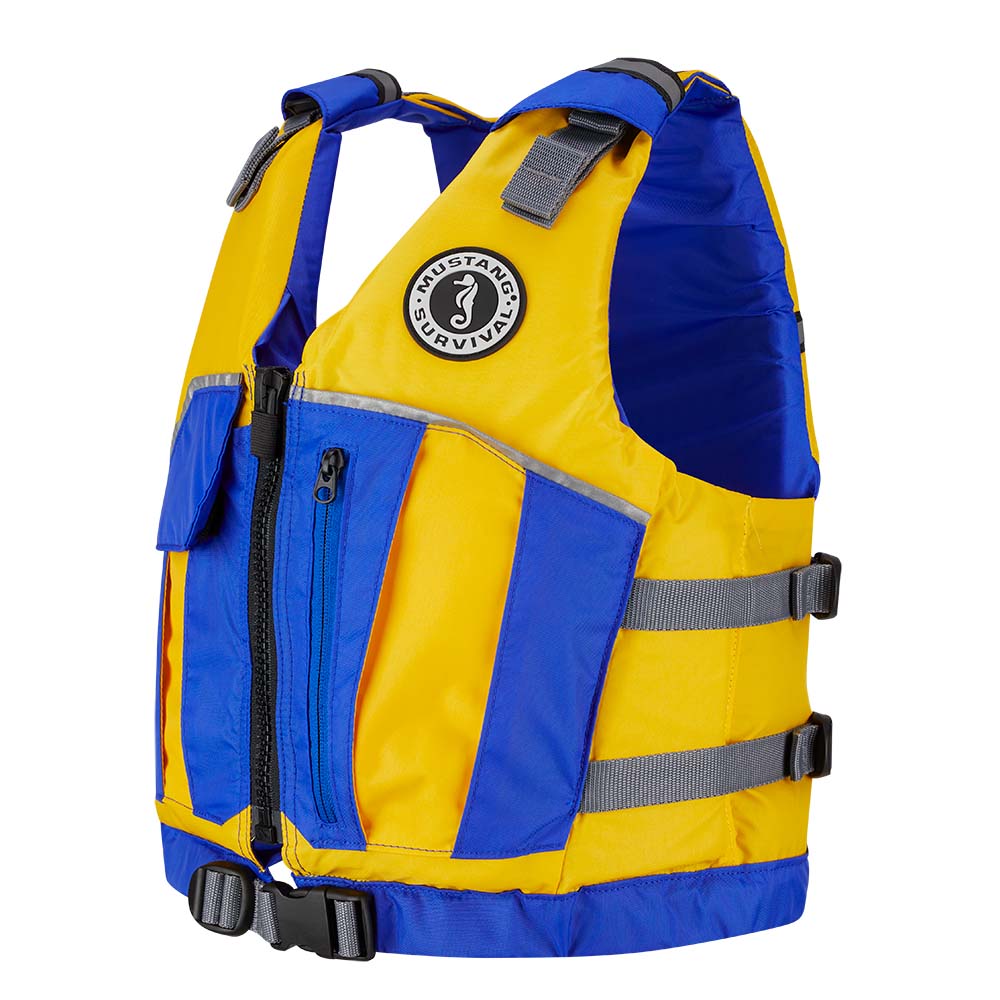 Mustang Youth Reflex Foam Vest - Yellow/Royal Blue