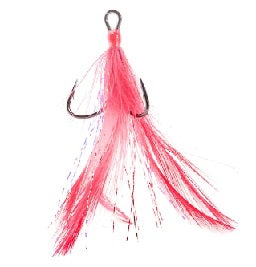 Mustad Dressed Treble Hooks 2ct Red Size 4