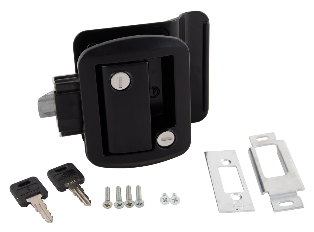 METAL TT LOCK W/KEYS BLK