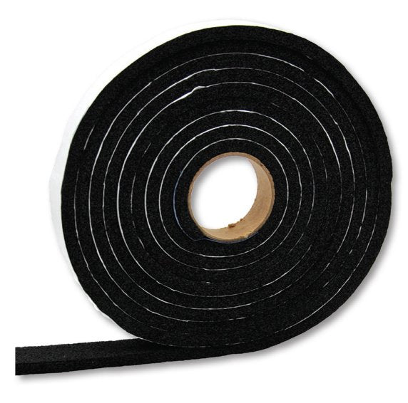 VINYL FOAM TAPE-BLK 1/2X1/4X100'