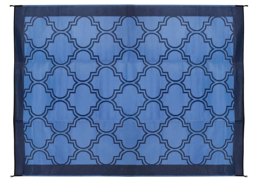 OUTDOOR MAT 6X9 LATTICE BLUE