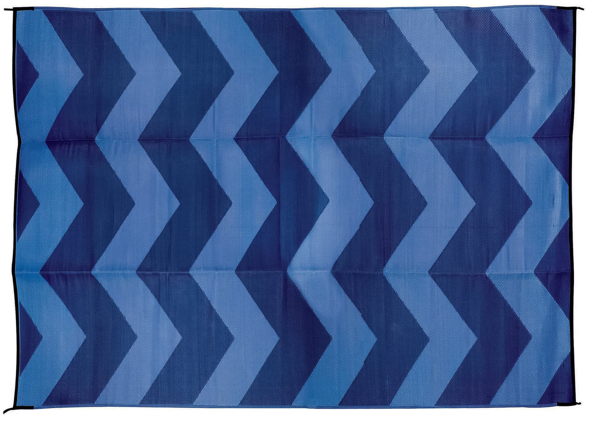 OUTDOOR MAT 6X9 CHEVRON BLUE