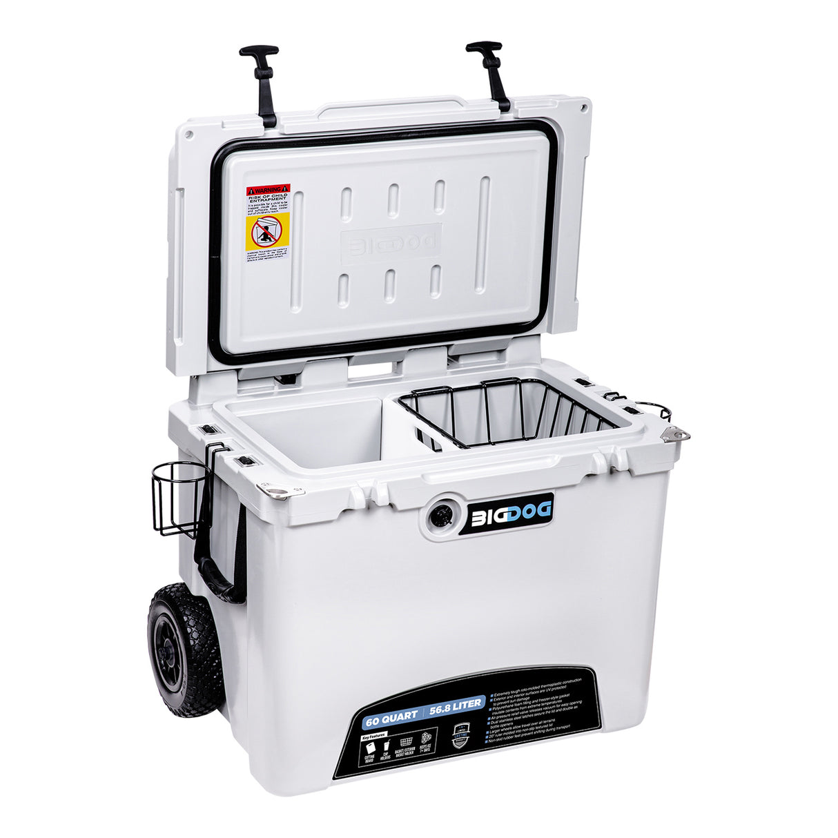 60 QT ROLLING COOLER W ACCESSORIES