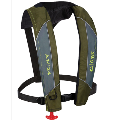 A/M-24 AUTO/MNUAL LIFE JACKET GREEN