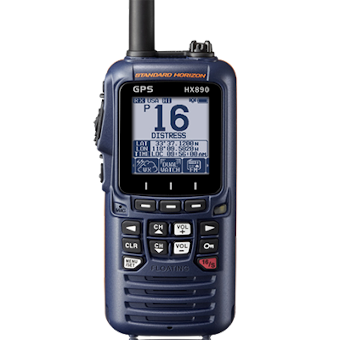 VHF-HH  6 WATT  W/GPS&FM RCVR  BLUE