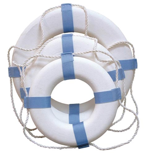 17' WHITE DECORATIVE RING BUOY