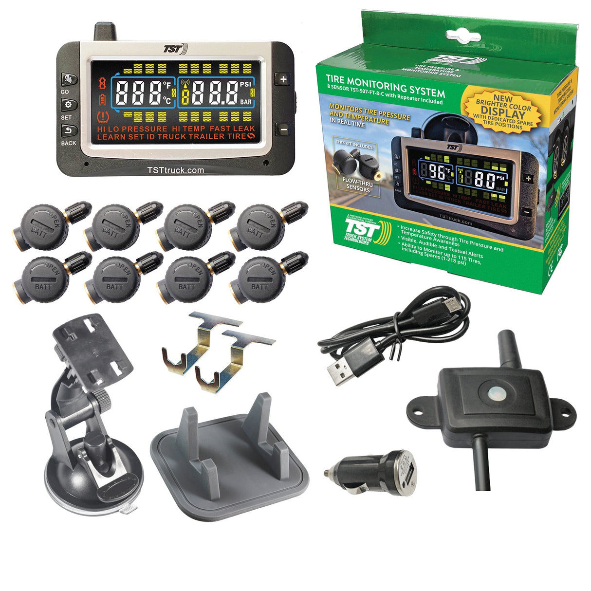 507 TPMS W/8 FLOW THRU SENSORS W/RE