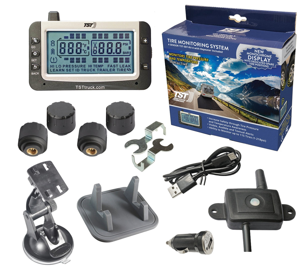 507 TPMS W/4 TIRE SNSR/REP BATT/REP