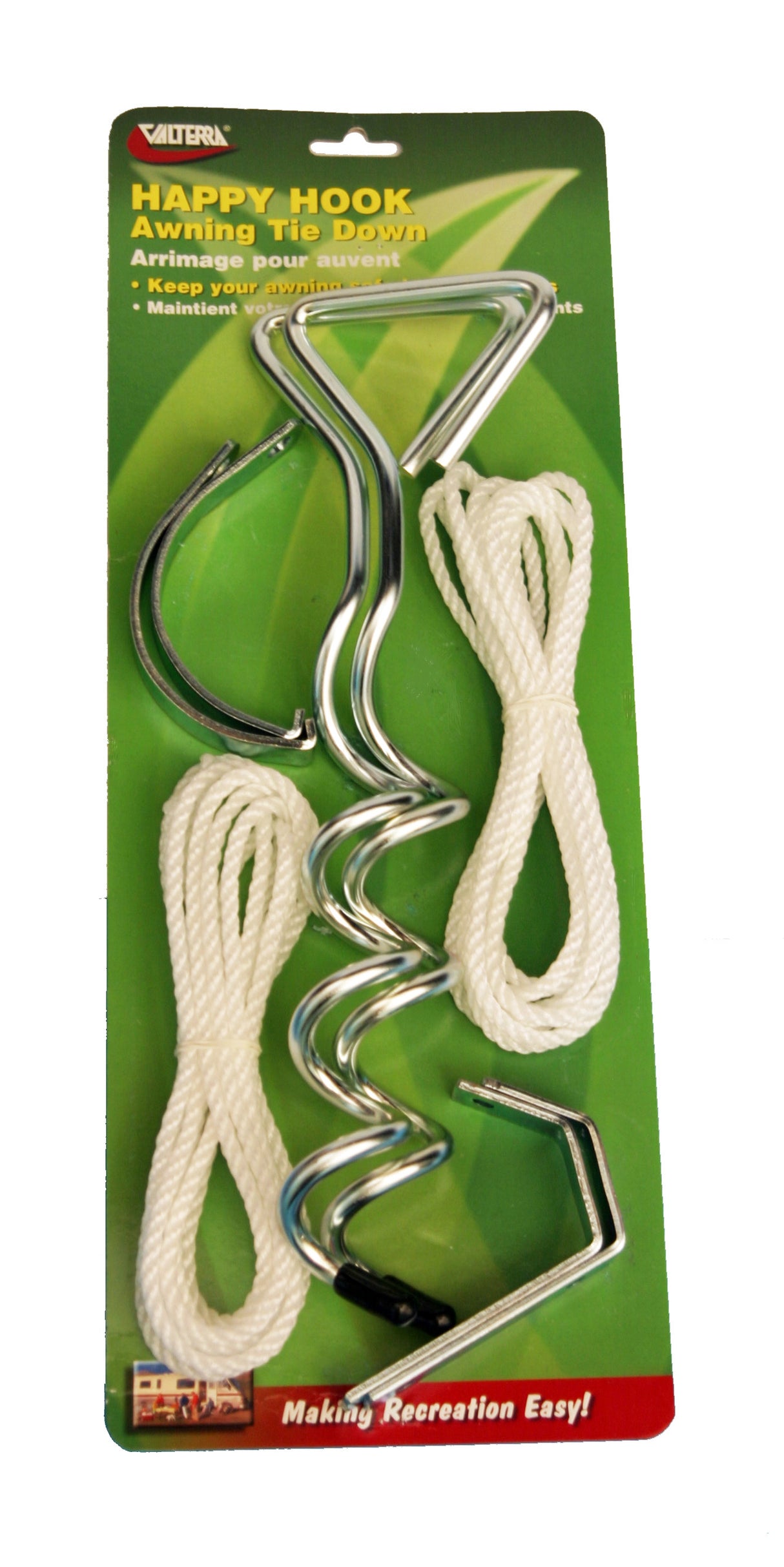 AWN. TIE DWN  HAPPY HOOKS