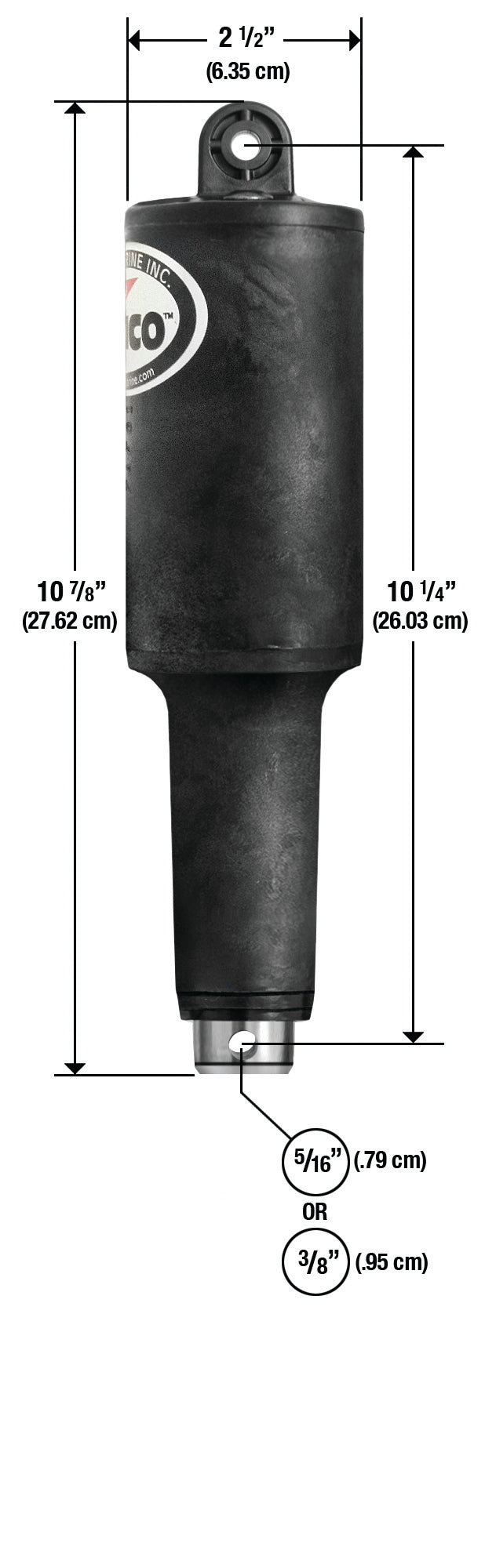 Lenco 2 1/4"" Stroke Xds Actuator 5/16"" X 3/8"" 12v
